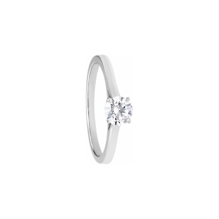 Solitaire lisse Laura en or blanc et diamant 0,50 carat