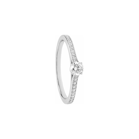 Solitaire pavé Clara en or blanc et diamant 0,20 carat