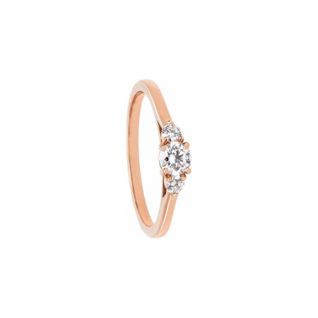 Solitaire Alice en or rose et diamant 0,25 carat