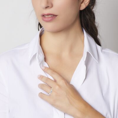 Solitaire Alice en or blanc et diamant 0,35 carat