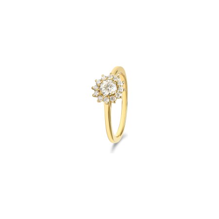 Bague marguerite Agathe en or jaune et diamants 0,30 carat