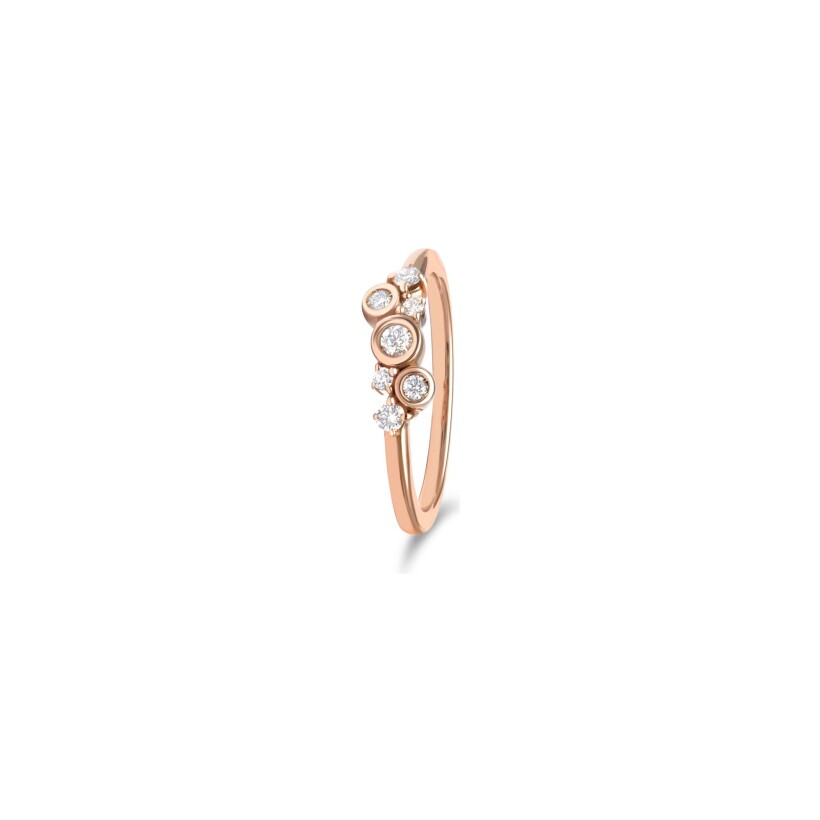 Bague en or rose et 7 diamants