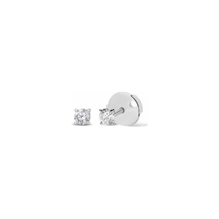 Boucles d'oreilles Laura 4 griffes en or blanc 18 carats et diamants