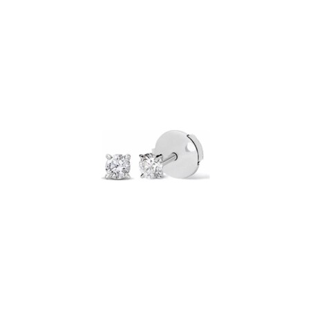 Boucle d'oreilles Laura 4 griffes en or blanc et 2 diamants de 0,15 carat