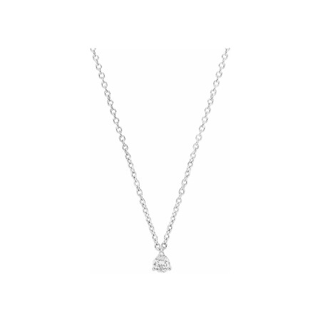 Pendentif Laura en or blanc et diamant 0,15 carat