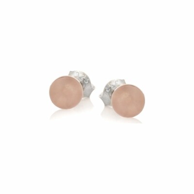 Boucles d'oreilles en argent rhodié et quartz rose