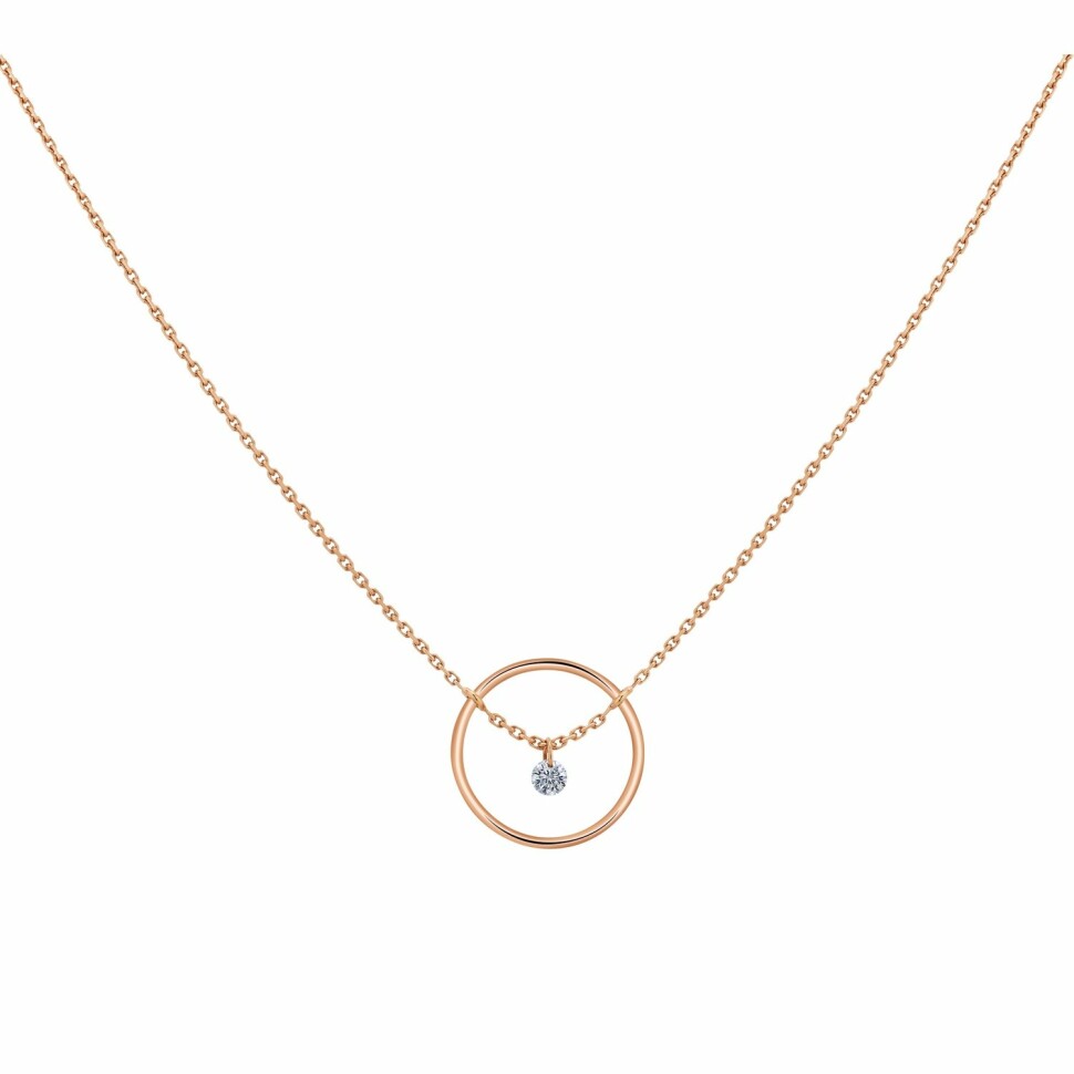 LA BRUNE & LA BLONDE EXCENTRIQUE necklace, rose gold and 0.07ct diamond