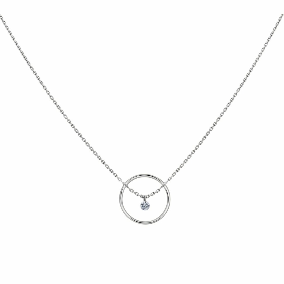 LA BRUNE & LA BLONDE EXCENTRIQUE necklace, white gold and 0.07ct diamond