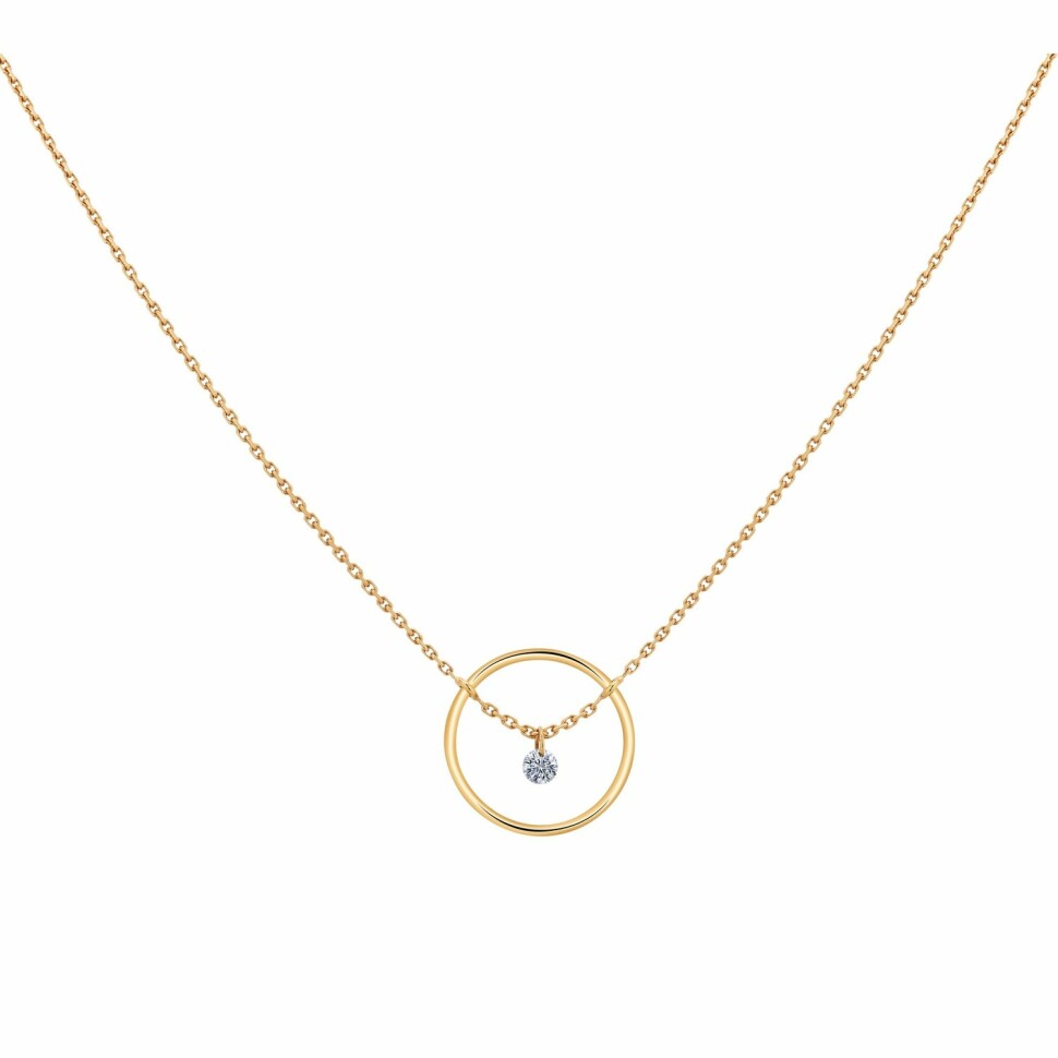 LA BRUNE & LA BLONDE EXCENTRIQUE necklace, yellow gold and 0.07ct diamond