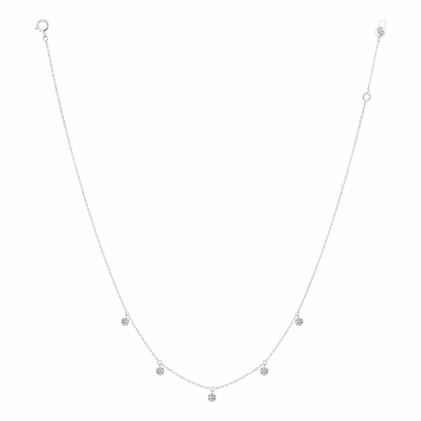 Collier LA BRUNE & LA BLONDE 360° en or blanc et diamants de 1ct