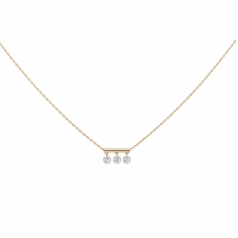 LA BRUNE & LA BLONDE PAMPILLES necklace, rose gold and 0.30ct diamonds