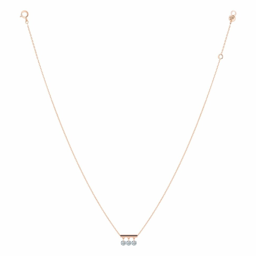 LA BRUNE & LA BLONDE PAMPILLES necklace, rose gold and 0.30ct diamonds