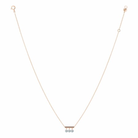 LA BRUNE & LA BLONDE PAMPILLES necklace, rose gold and 0.30ct diamonds