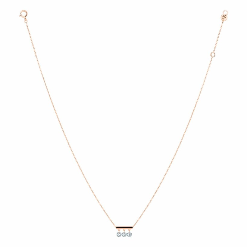 LA BRUNE & LA BLONDE PAMPILLES necklace, rose gold and 0.30ct diamonds