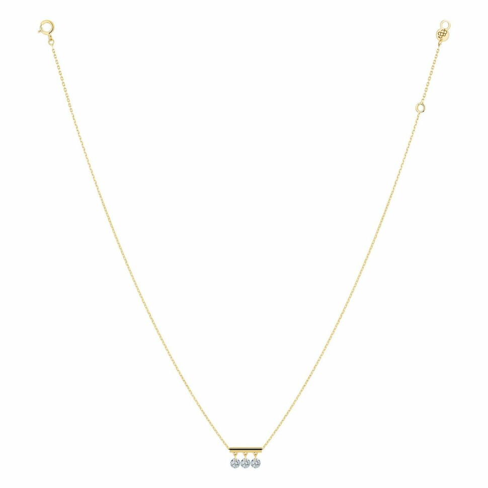 LA BRUNE & LA BLONDE PAMPILLES necklace, yellow gold and 0.30ct diamond