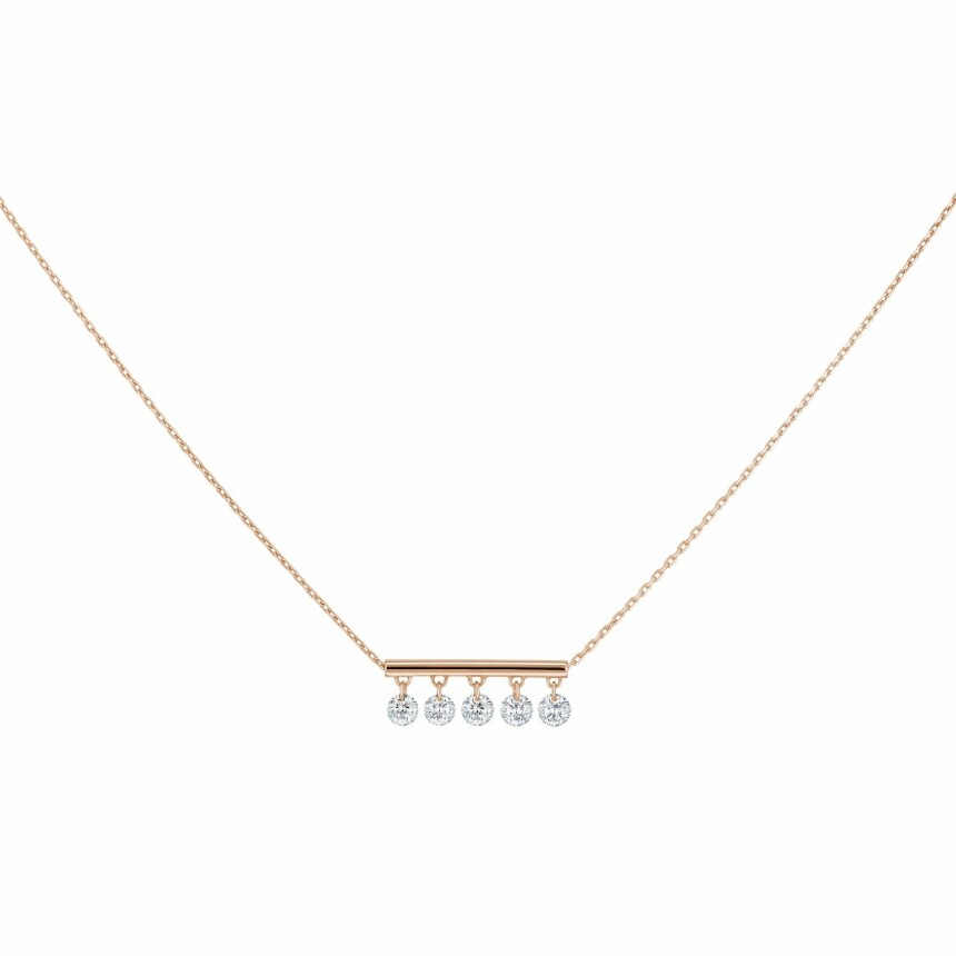 LA BRUNE & LA BLONDE PAMPILLES necklace, rose gold and 0.50ct diamonds