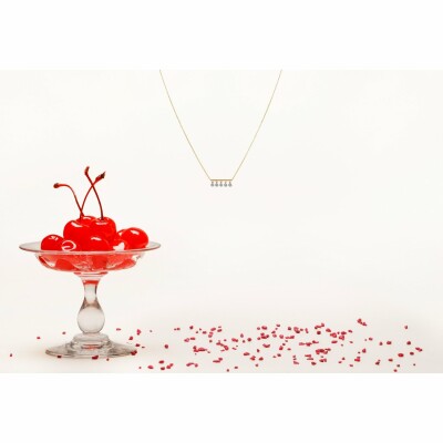 Collier La Brune & La Blonde PAMPILLES en or jaune et diamants de 0.50ct