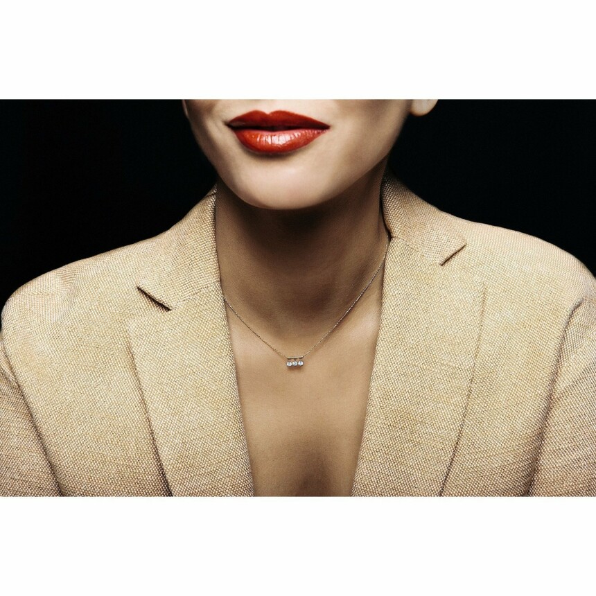 LA BRUNE & LA BLONDE PAMPILLES necklace, yellow gold and 0.60ct diamond