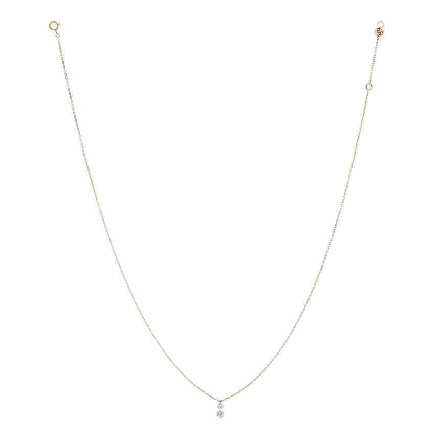 LA BRUNE & LA BLONDE 360° Duo necklace, rose gold and 0.20ct diamonds