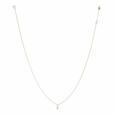 LA BRUNE & LA BLONDE 360° Duo necklace, rose gold and 0.20ct diamonds