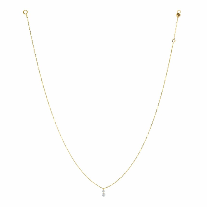 LA BRUNE & LA BLONDE 360° Duo necklace, yellow gold and 0.20ct diamonds