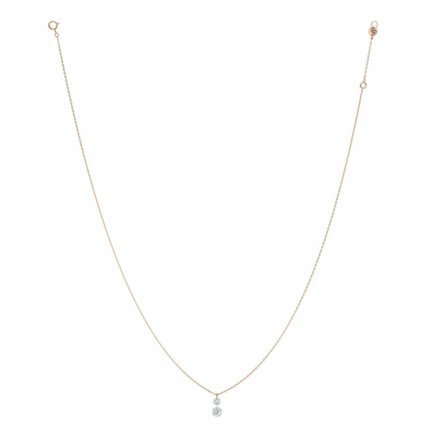 LA BRUNE & LA BLONDE 360° Duo necklace, rose gold and 0.35ct diamonds