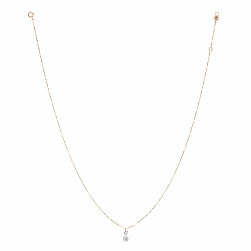 LA BRUNE & LA BLONDE 360° Duo necklace, rose gold and 0.35ct diamonds