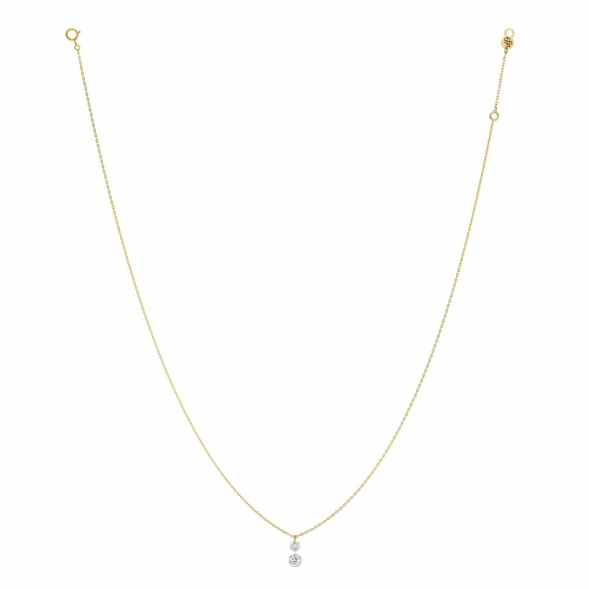 LA BRUNE & LA BLONDE 360° Duo necklace, yellow gold and 0.35ct diamonds