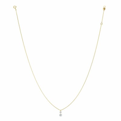 LA BRUNE & LA BLONDE 360° Duo necklace, yellow gold and 0.35ct diamonds