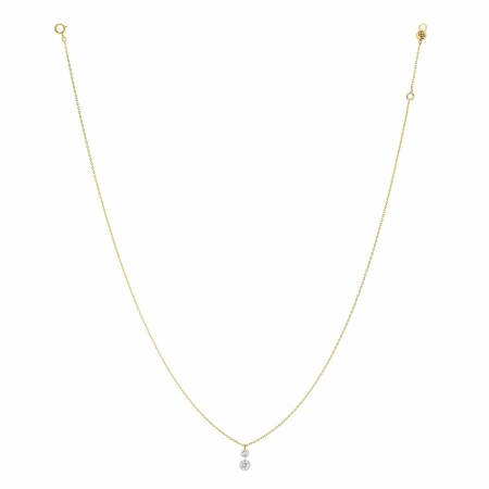 Collier LA BRUNE & LA BLONDE 360° Duo en or jaune et diamants de 0.35ct