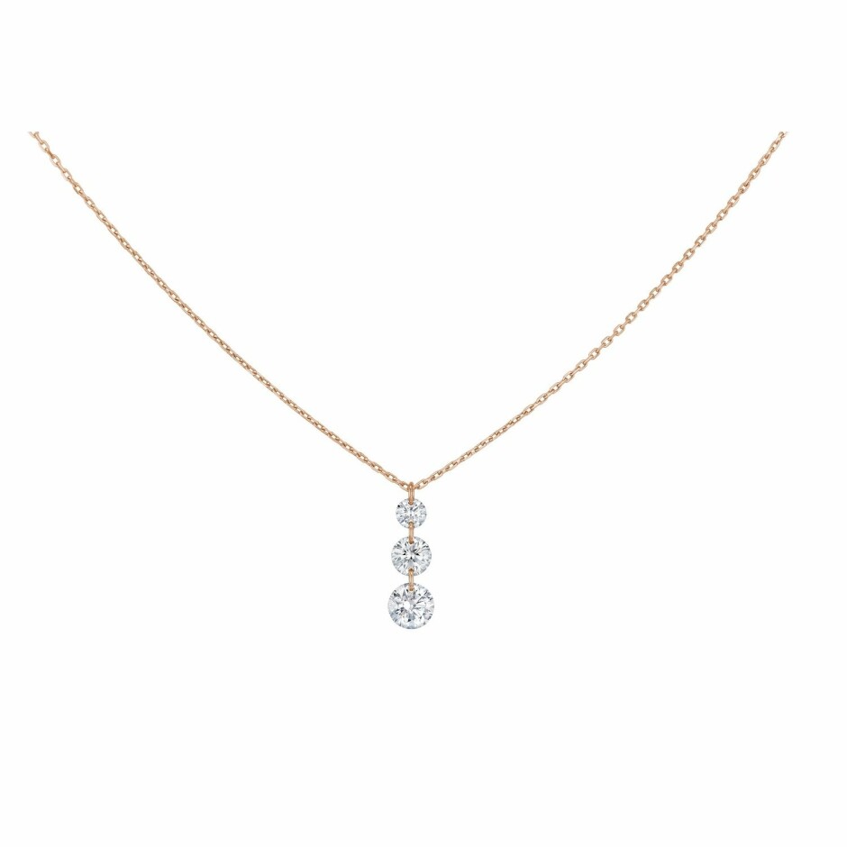 Collier La Brune & La Blonde 360° Trio en or rose et diamants de 0.40ct