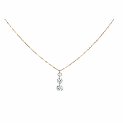 Collier La Brune & La Blonde 360° Trio en or rose et diamants de 0.40ct