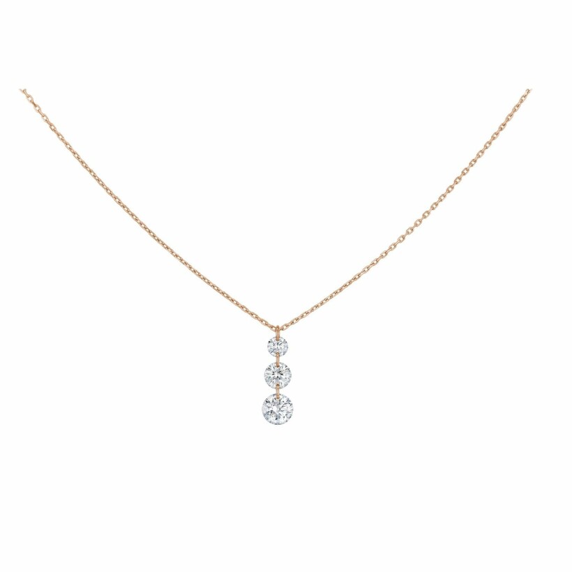 La Brune & La Blonde 360° Trio necklace, rose gold and 0.40ct diamonds
