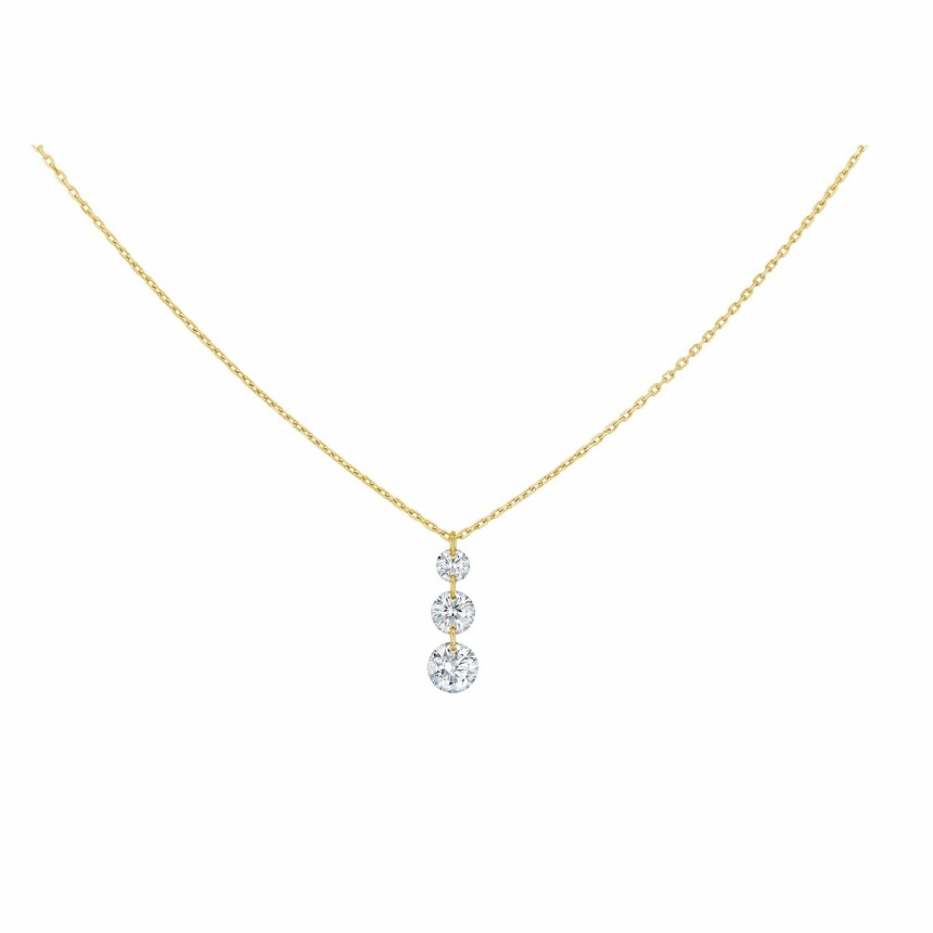 LA BRUNE & LA BLONDE 360° Trio necklace, yellow gold and 0.40ct diamonds