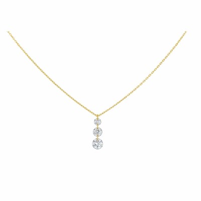 Collier LA BRUNE & LA BLONDE 360° Trio en or jaune et diamants de 0.40ct