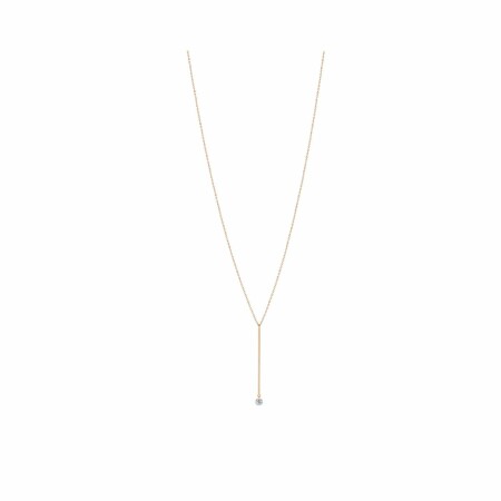 LA BRUNE & LA BLONDE MAJORETTE long necklace, rose gold and 0.10ct diamonds