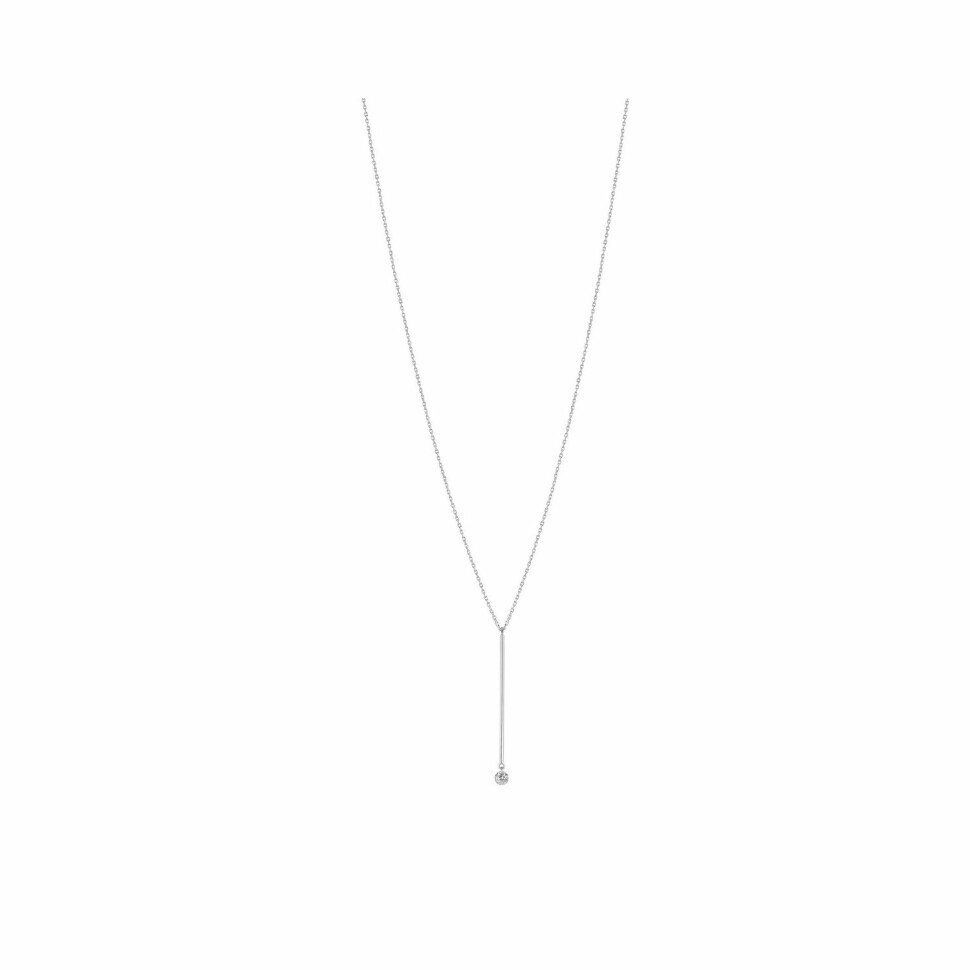 LA BRUNE & LA BLONDE MAJORETTE long necklace, white gold and 0.10ct diamond