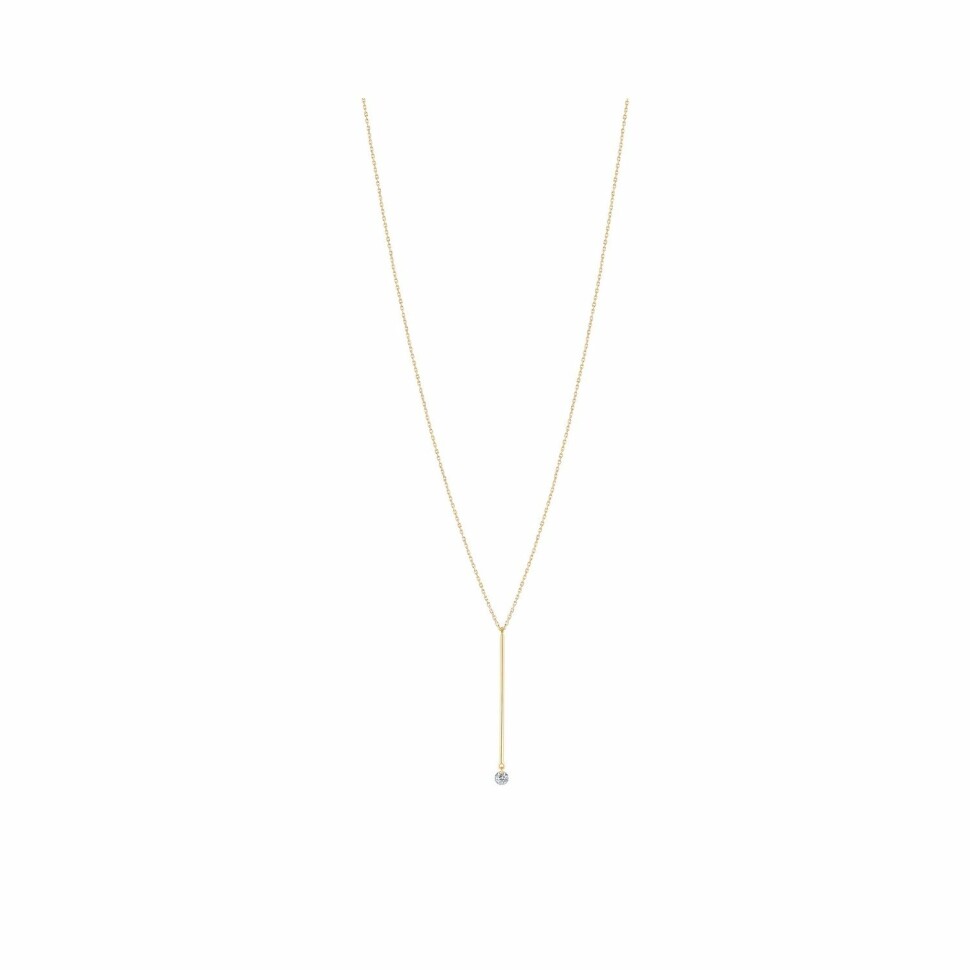 LA BRUNE & LA BLONDE MAJORETTE long necklace, yellow gold and 0.10ct diamond