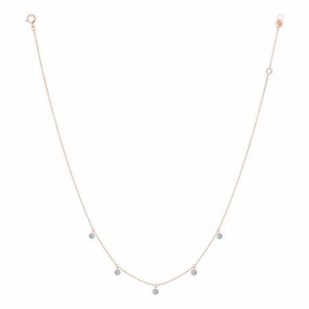 Collier La Brune & La Blonde 360° en or rose et diamants de 0.35ct