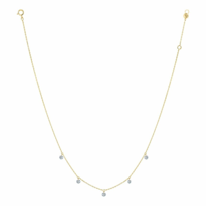 Collier LA BRUNE & LA BLONDE 360° en or jaune et diamants de 0.35ct