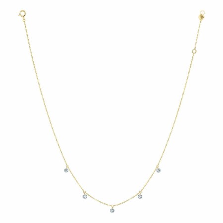 Collier LA BRUNE & LA BLONDE 360° en or jaune et diamants de 0.35ct