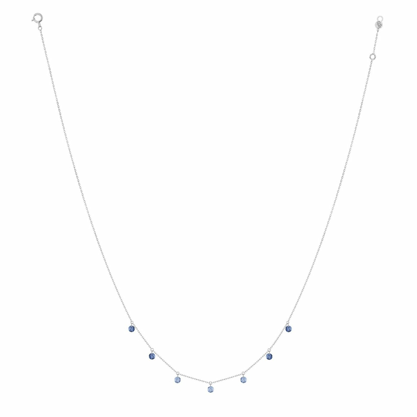 Collier La Brune & La Blonde CONFETTI Bleu en or blanc et saphirs bleus de 0.90ct