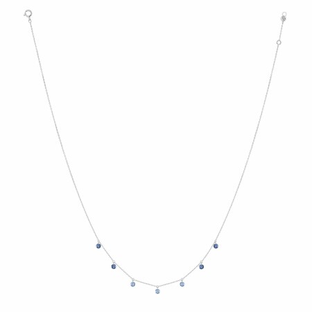 LA BRUNE & LA BLONDE CONFETTI Blue necklace, white gold and 0.90ct blue sapphires