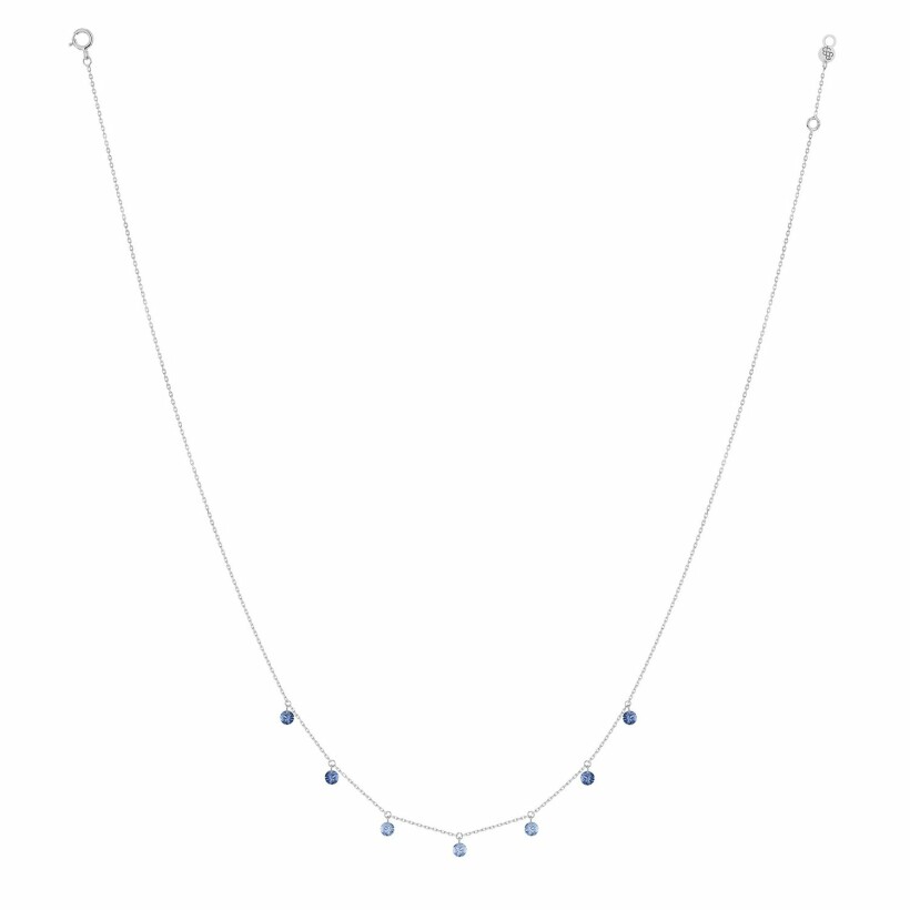 LA BRUNE & LA BLONDE CONFETTI Blue necklace, white gold and 0.90ct blue sapphires
