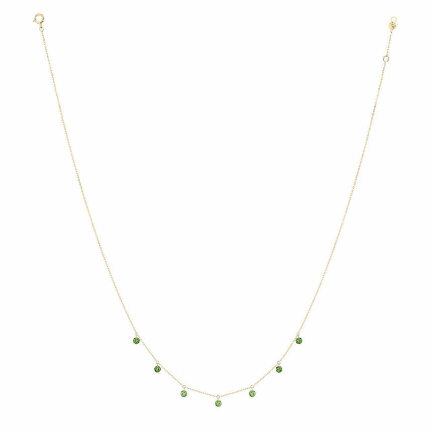 Collier LA BRUNE & LA BLONDE CONFETTI Vert en or jaune et tsavorites de 0.90ct