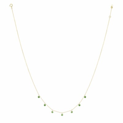 Collier La Brune & La Blonde CONFETTI Vert en or jaune et tsavorites de 0.90ct