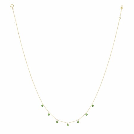 Collier La Brune & La Blonde CONFETTI Vert en or jaune et tsavorites de 0.90ct