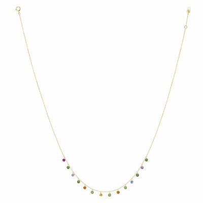 LA BRUNE & LA BLONDE CONFETTI Pop necklace, yellow gold, rubies, pink, orange, yellow and blue sapphires, tsavorites and 1.80ct amethyst