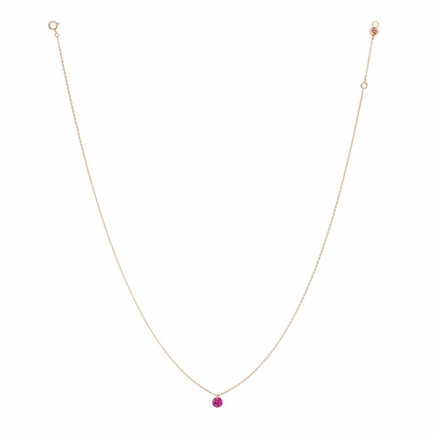 LA BRUNE & LA BLONDE CONFETTI necklace, rose gold and 0.30ct rubies