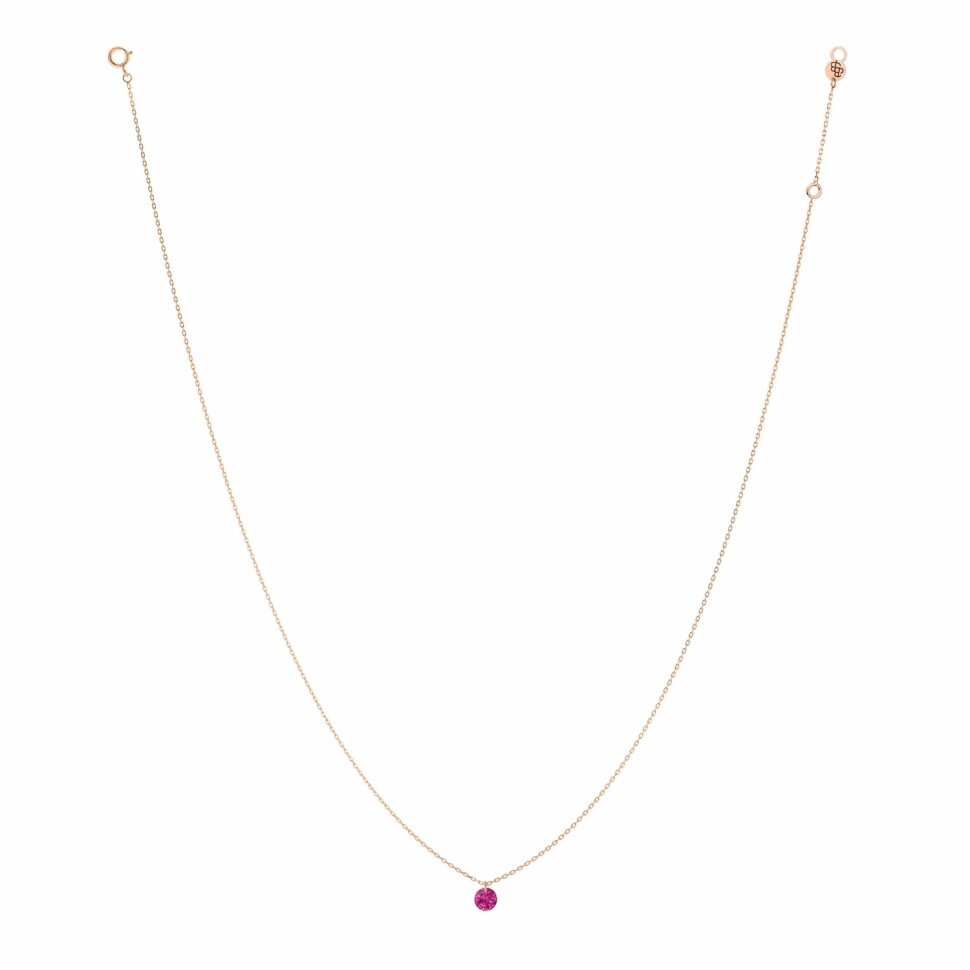 LA BRUNE & LA BLONDE CONFETTI necklace, rose gold and 0.30ct rubies
